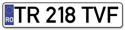 Placuta inmatriculare numar auto  TR-218-TVF, TR 218 TVF, TR218TVF
