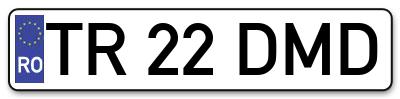 Placuta inmatriculare numar auto  TR-22-DMD, TR 22 DMD, TR22DMD
