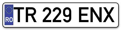 Placuta inmatriculare numar auto  TR-229-ENX, TR 229 ENX, TR229ENX