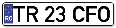 Placuta inmatriculare numar auto  TR-23-CFO, TR 23 CFO, TR23CFO