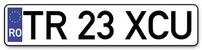 Placuta inmatriculare numar auto  TR-23-XCU, TR 23 XCU, TR23XCU