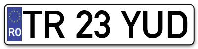 Placuta inmatriculare numar auto  TR-23-YUD, TR 23 YUD, TR23YUD