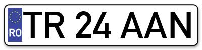 Placuta inmatriculare numar auto  TR-24-AAN, TR 24 AAN, TR24AAN