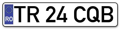Placuta inmatriculare numar auto  TR-24-CQB, TR 24 CQB, TR24CQB
