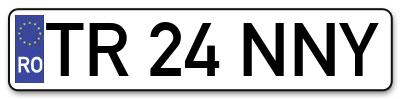 Placuta inmatriculare numar auto  TR-24-NNY, TR 24 NNY, TR24NNY