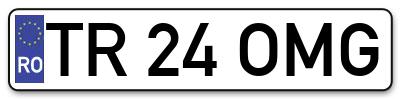 Placuta inmatriculare numar auto  TR-24-OMG, TR 24 OMG, TR24OMG