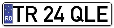 Placuta inmatriculare numar auto  TR-24-QLE, TR 24 QLE, TR24QLE