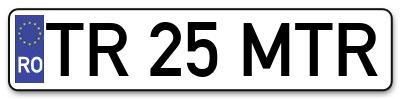 Placuta inmatriculare numar auto  TR-25-MTR, TR 25 MTR, TR25MTR