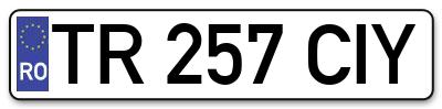 Placuta inmatriculare numar auto  TR-257-CIY, TR 257 CIY, TR257CIY