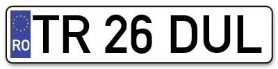Placuta inmatriculare numar auto  TR-26-DUL, TR 26 DUL, TR26DUL