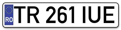 Placuta inmatriculare numar auto  TR-261-IUE, TR 261 IUE, TR261IUE