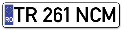 Placuta inmatriculare numar auto  TR-261-NCM, TR 261 NCM, TR261NCM