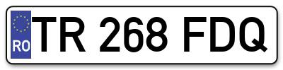 Placuta inmatriculare numar auto  TR-268-FDQ, TR 268 FDQ, TR268FDQ
