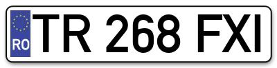 Placuta inmatriculare numar auto  TR-268-FXI, TR 268 FXI, TR268FXI