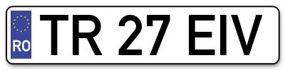 Placuta inmatriculare numar auto  TR-27-EIV, TR 27 EIV, TR27EIV