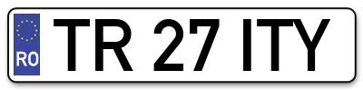 Placuta inmatriculare numar auto  TR-27-ITY, TR 27 ITY, TR27ITY