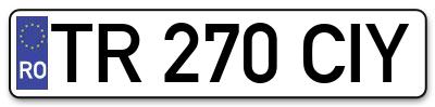 Placuta inmatriculare numar auto  TR-270-CIY, TR 270 CIY, TR270CIY