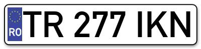 Placuta inmatriculare numar auto  TR-277-IKN, TR 277 IKN, TR277IKN