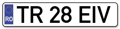 Placuta inmatriculare numar auto  TR-28-EIV, TR 28 EIV, TR28EIV
