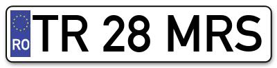 Placuta inmatriculare numar auto  TR-28-MRS, TR 28 MRS, TR28MRS