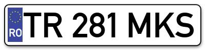 Placuta inmatriculare numar auto  TR-281-MKS, TR 281 MKS, TR281MKS