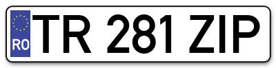 Placuta inmatriculare numar auto  TR-281-ZIP, TR 281 ZIP, TR281ZIP