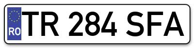 Placuta inmatriculare numar auto  TR-284-SFA, TR 284 SFA, TR284SFA