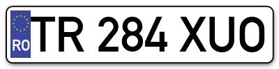Placuta inmatriculare numar auto  TR-284-XUO, TR 284 XUO, TR284XUO