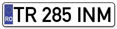 Placuta inmatriculare numar auto  TR-285-INM, TR 285 INM, TR285INM