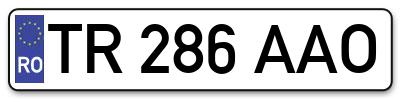 Placuta inmatriculare numar auto  TR-286-AAO, TR 286 AAO, TR286AAO