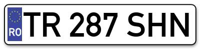 Placuta inmatriculare numar auto  TR-287-SHN, TR 287 SHN, TR287SHN