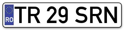 Placuta inmatriculare numar auto  TR-29-SRN, TR 29 SRN, TR29SRN