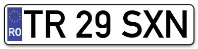 Placuta inmatriculare numar auto  TR-29-SXN, TR 29 SXN, TR29SXN