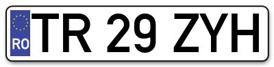 Placuta inmatriculare numar auto  TR-29-ZYH, TR 29 ZYH, TR29ZYH