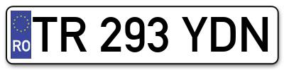 Placuta inmatriculare numar auto  TR-293-YDN, TR 293 YDN, TR293YDN