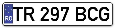 Placuta inmatriculare numar auto  TR-297-BCG, TR 297 BCG, TR297BCG