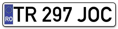 Placuta inmatriculare numar auto  TR-297-JOC, TR 297 JOC, TR297JOC