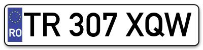 Placuta inmatriculare numar auto  TR-307-XQW, TR 307 XQW, TR307XQW