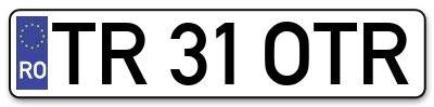 Placuta inmatriculare numar auto  TR-31-OTR, TR 31 OTR, TR31OTR