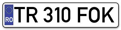 Placuta inmatriculare numar auto  TR-310-FOK, TR 310 FOK, TR310FOK