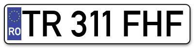 Placuta inmatriculare numar auto  TR-311-FHF, TR 311 FHF, TR311FHF