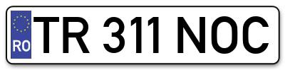 Placuta inmatriculare numar auto  TR-311-NOC, TR 311 NOC, TR311NOC