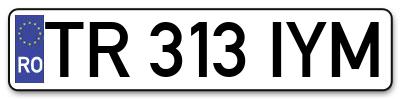 Placuta inmatriculare numar auto  TR-313-IYM, TR 313 IYM, TR313IYM