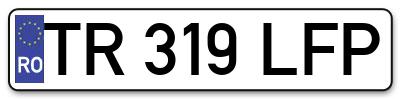 Placuta inmatriculare numar auto  TR-319-LFP, TR 319 LFP, TR319LFP