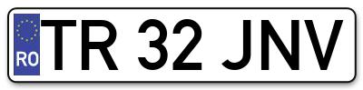Placuta inmatriculare numar auto  TR-32-JNV, TR 32 JNV, TR32JNV