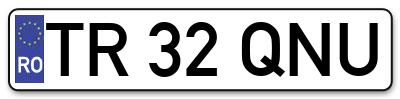 Placuta inmatriculare numar auto  TR-32-QNU, TR 32 QNU, TR32QNU