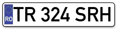 Placuta inmatriculare numar auto  TR-324-SRH, TR 324 SRH, TR324SRH