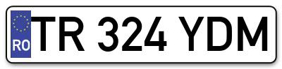 Placuta inmatriculare numar auto  TR-324-YDM, TR 324 YDM, TR324YDM