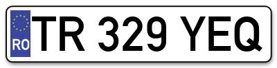 Placuta inmatriculare numar auto  TR-329-YEQ, TR 329 YEQ, TR329YEQ
