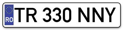 Placuta inmatriculare numar auto  TR-330-NNY, TR 330 NNY, TR330NNY